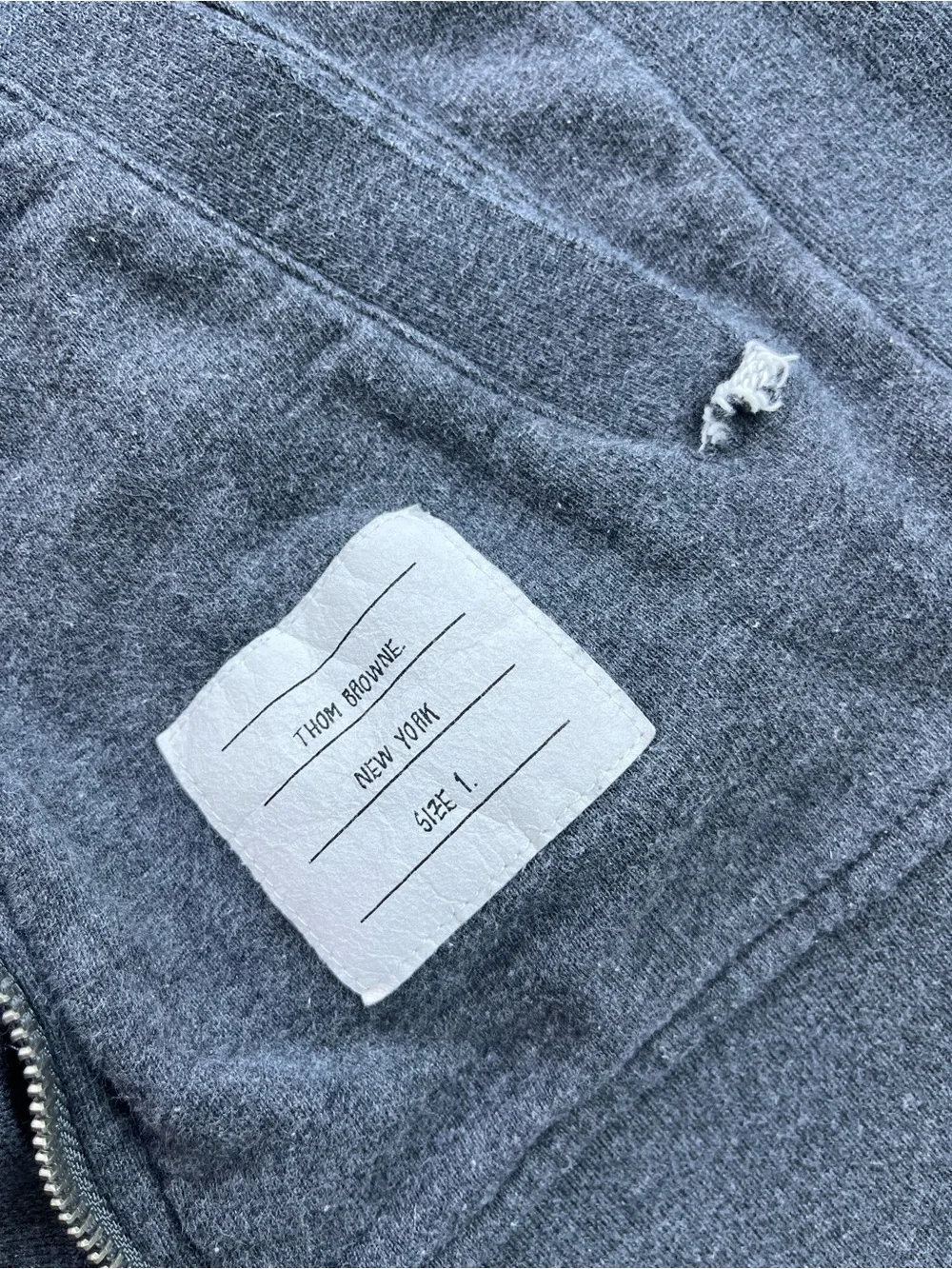 Thom Browne Grey Zip-up Hoodie 257-9